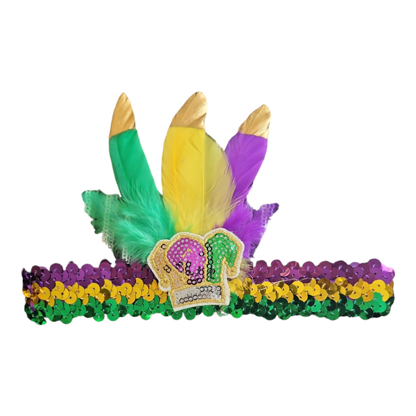 Crown Mardi Gras headband Fleur de Kim