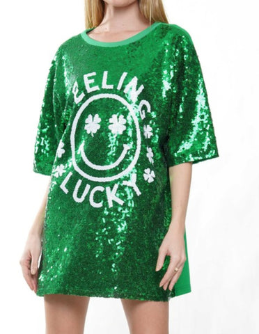Sequin Shirt Dress Near Me St. Patrick's Day feeling lucky sequin dress/ shirt Fleur de Kim Sequin Shirt Dress Near Me St. Patrick's Day feeling lucky sequin dress/ shirt Fleur de Kim