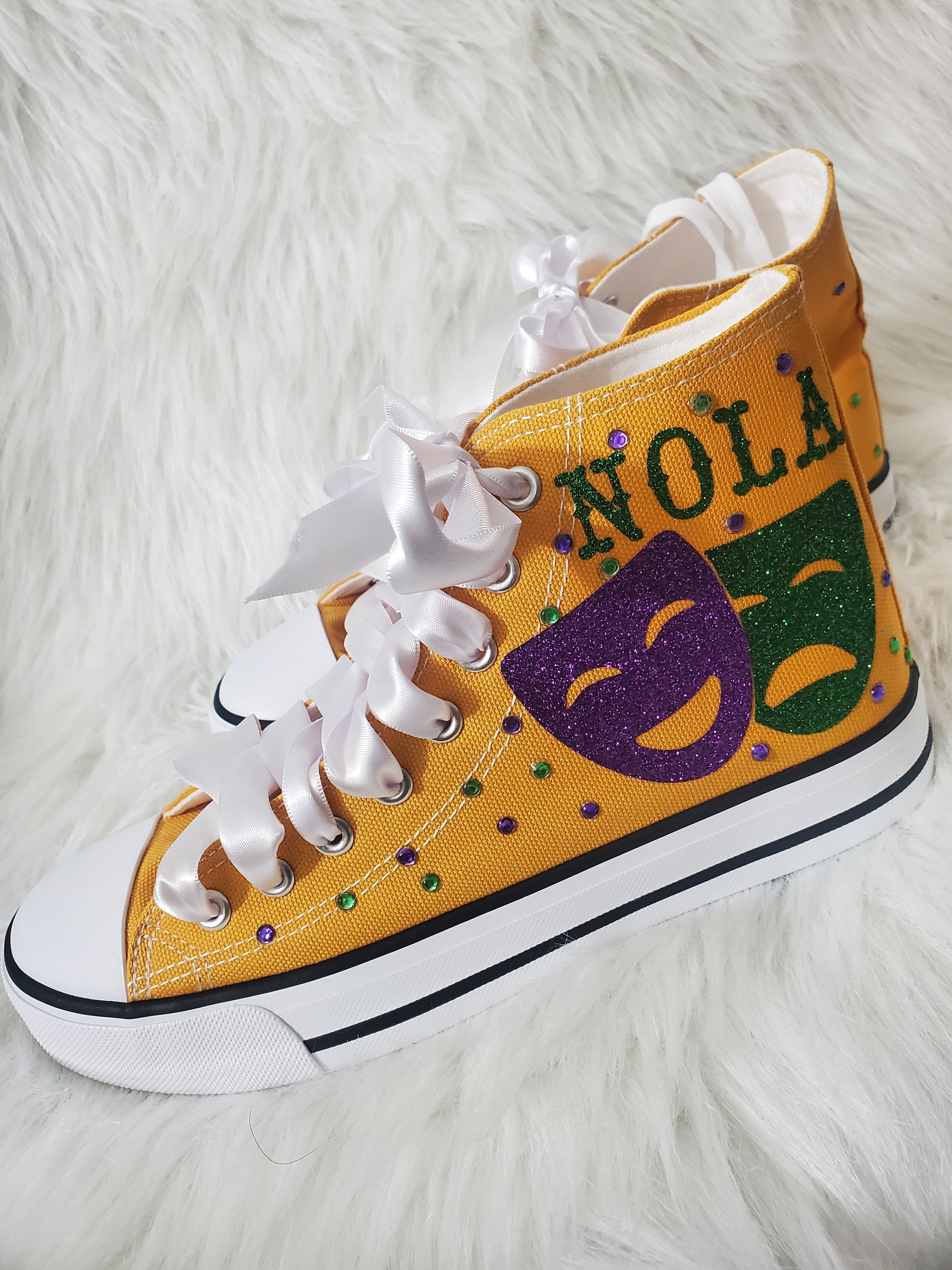 Size 10 ladies Mardi Gras high tops