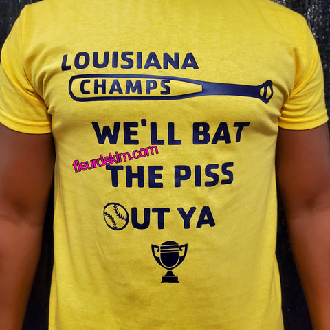 **special buy*  Louisiana Champs bat tshirt yellow/purple