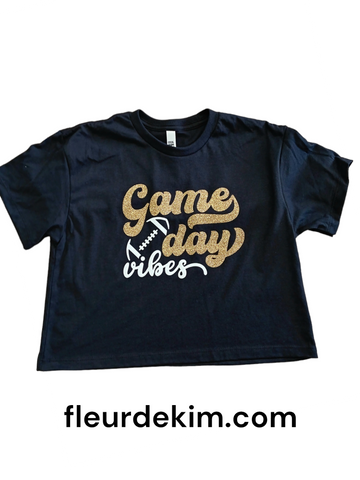 Game Day Crop black/gold