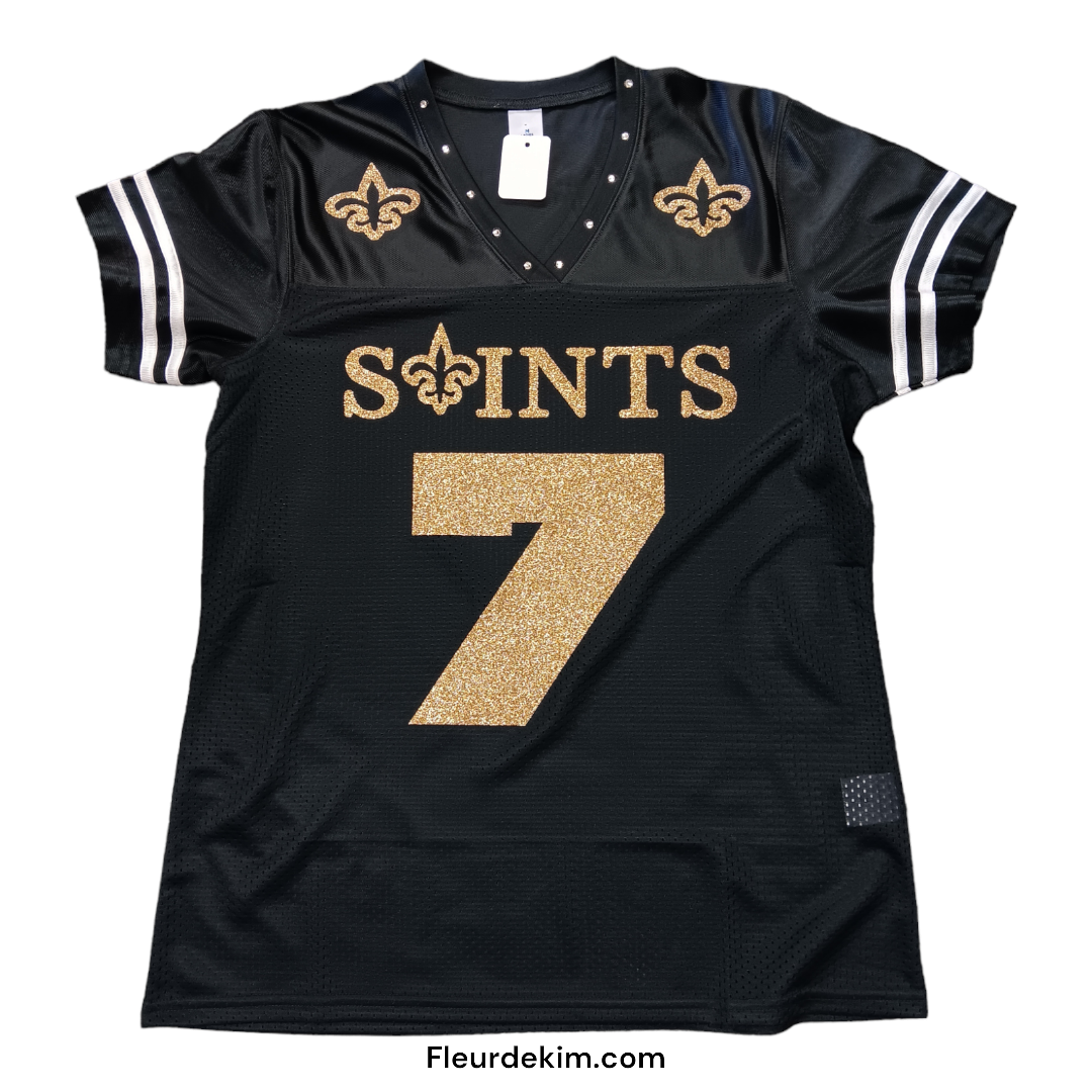#7 bling jersey w/striped sleeves (order a size up)