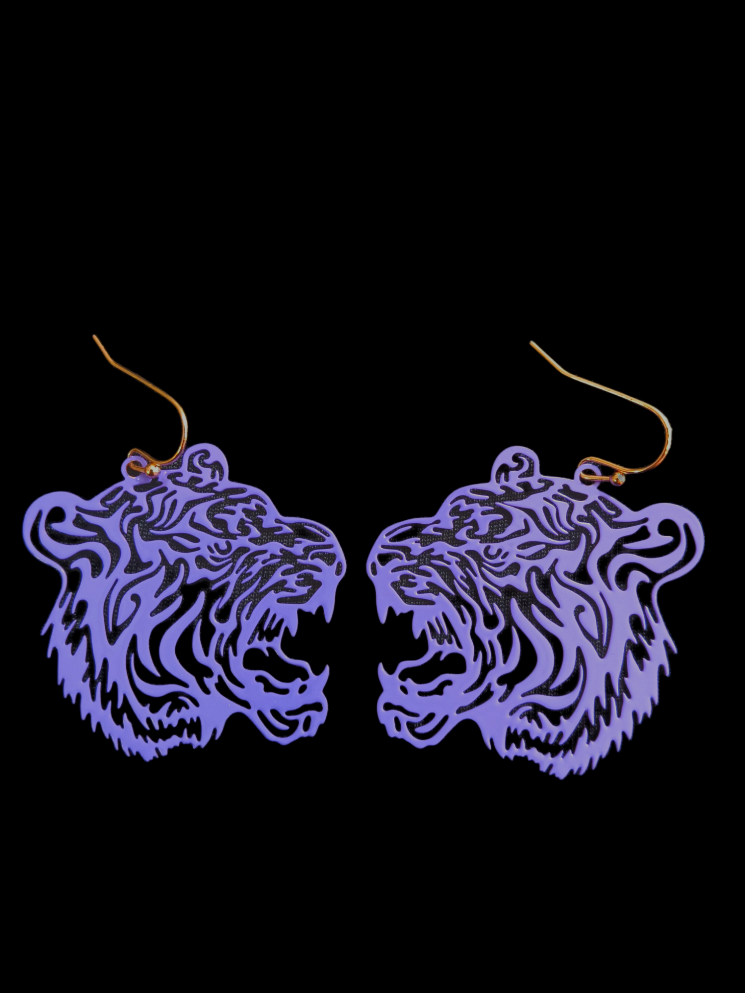 Tiger metal cutout earrings