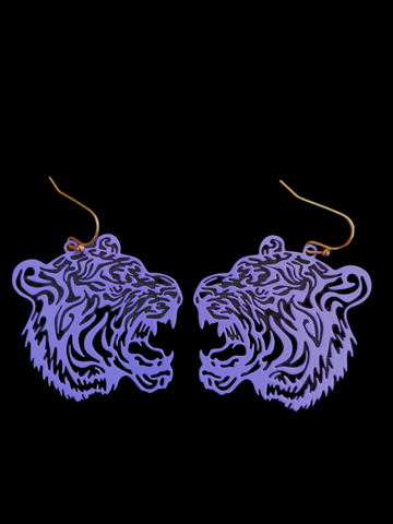 Tiger metal cutout earrings
