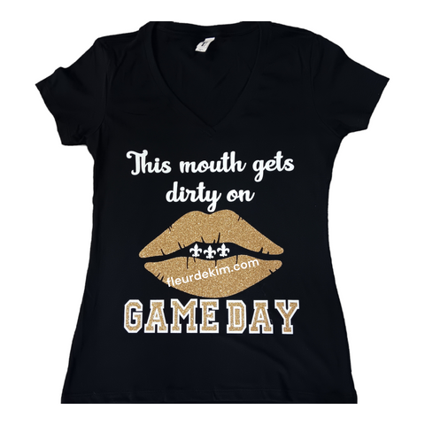 "Dirty Mouth" tshirt black with glitter