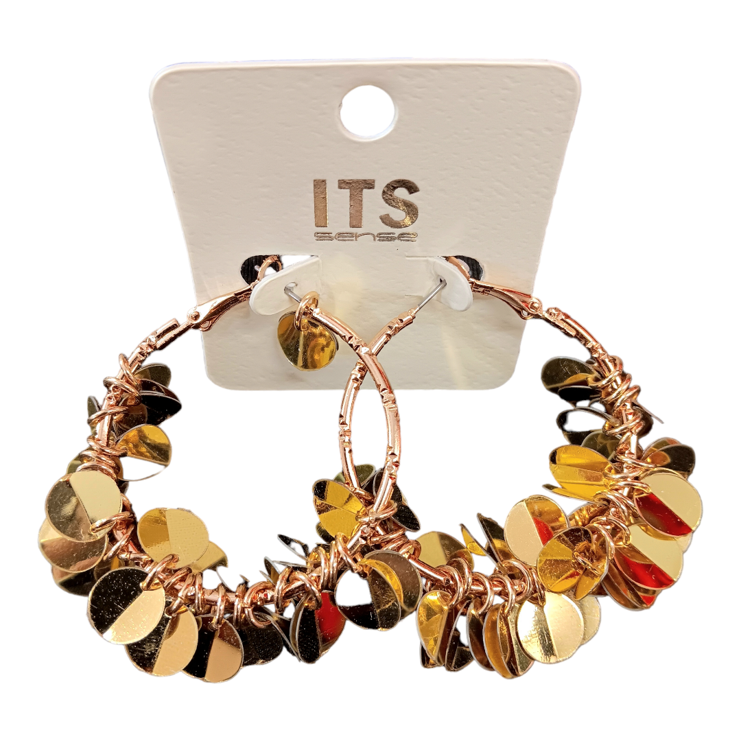 Gold hoop sequin earrings