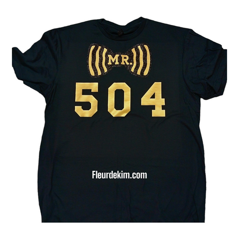 504 black n gold bowtie crewneck