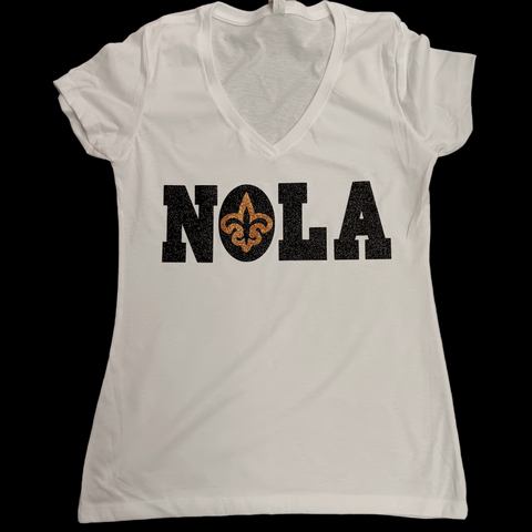 NOLA tshirt glitter