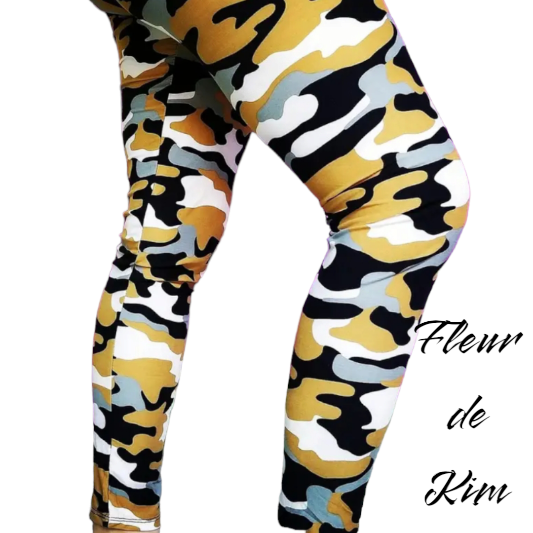 Camo tights (mustard gold)