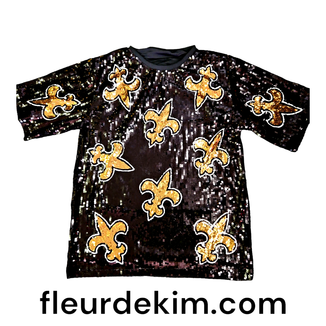 Fleur de lis sequin dress