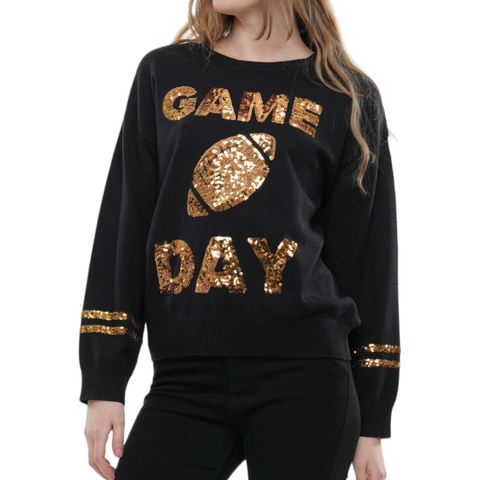 Game Day sequin knit sweater