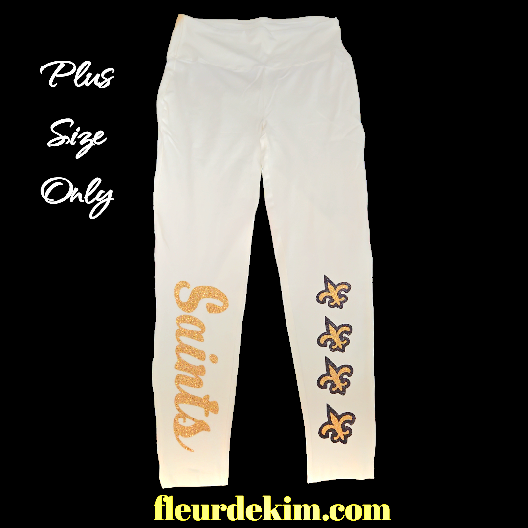 *plus size* white leggings sparkly