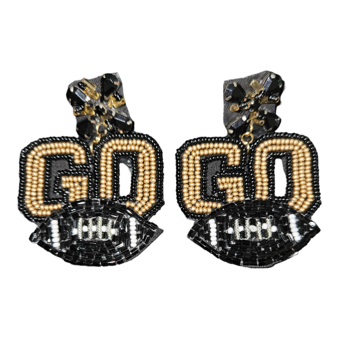 GO football earrings xl sized