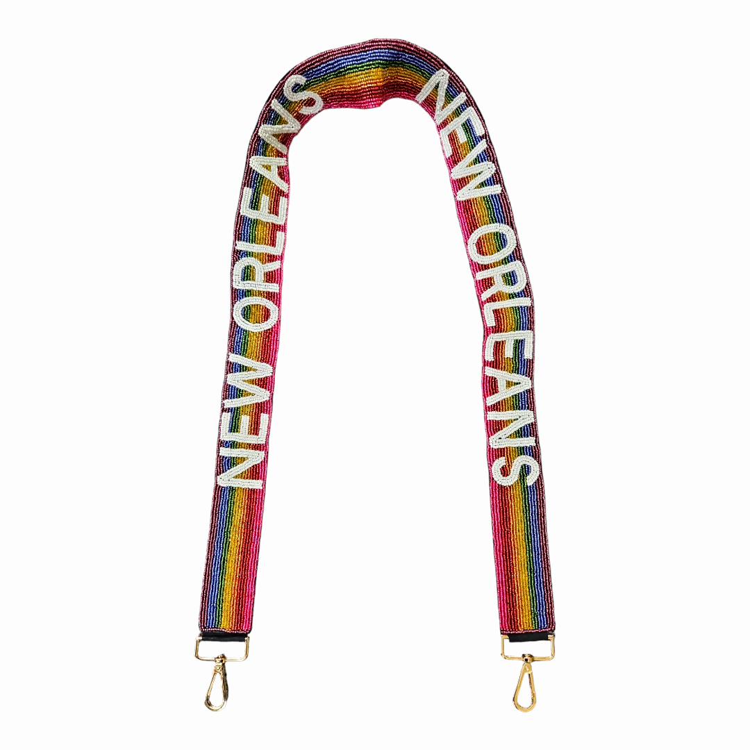 Beaded New Orleans purse strap