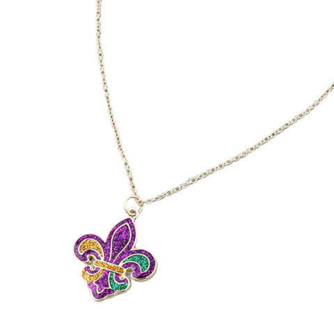 Fleur de lis Mardi Gras necklace