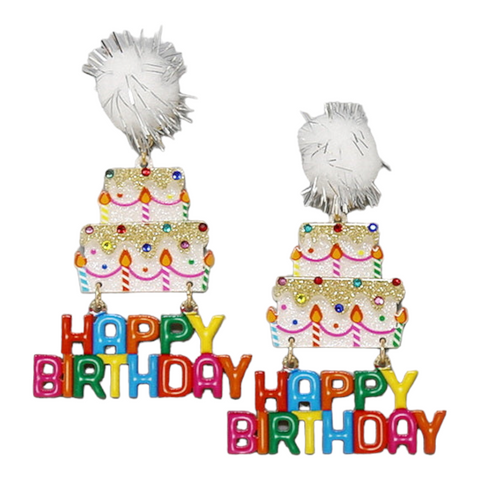 Birthday cake earrings