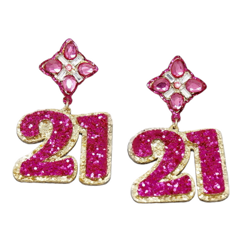 21 Birthday earrings
