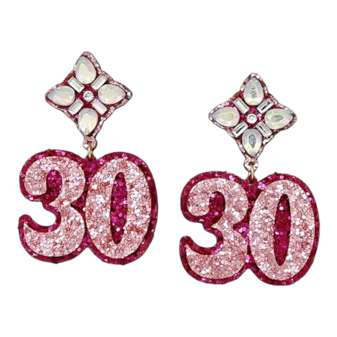 30 Birthday earrings