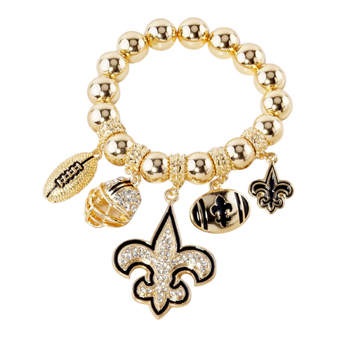 Gold fleur charm bracelet