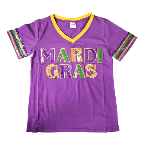 Mardi Gras shirt with sequin