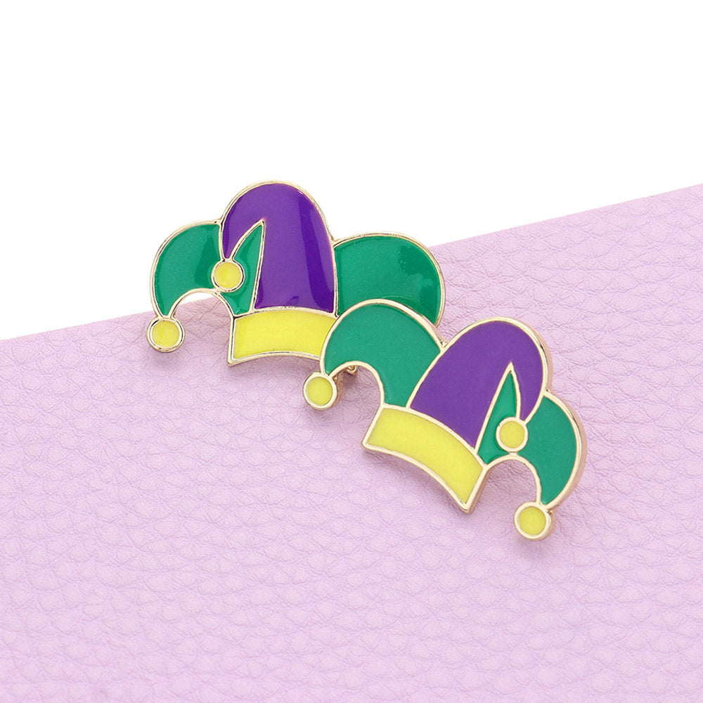 Mardi Gras jester hat earrings