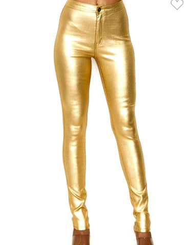 *Gold metallic jeans (stretchy)