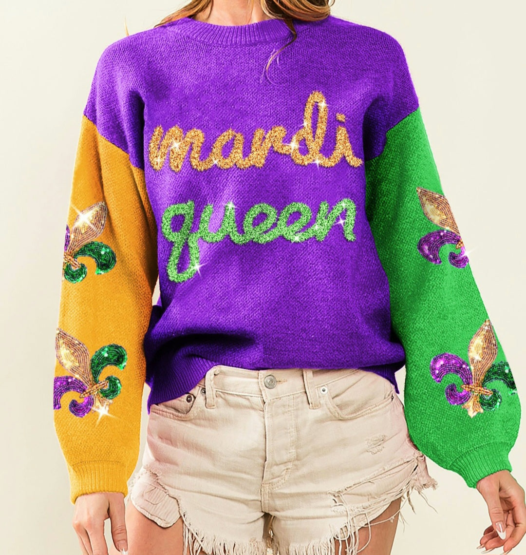 Oversized Mardi Queen sweater