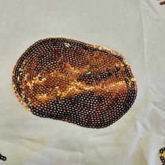 Sequin patch crawfish boil shirt (white)