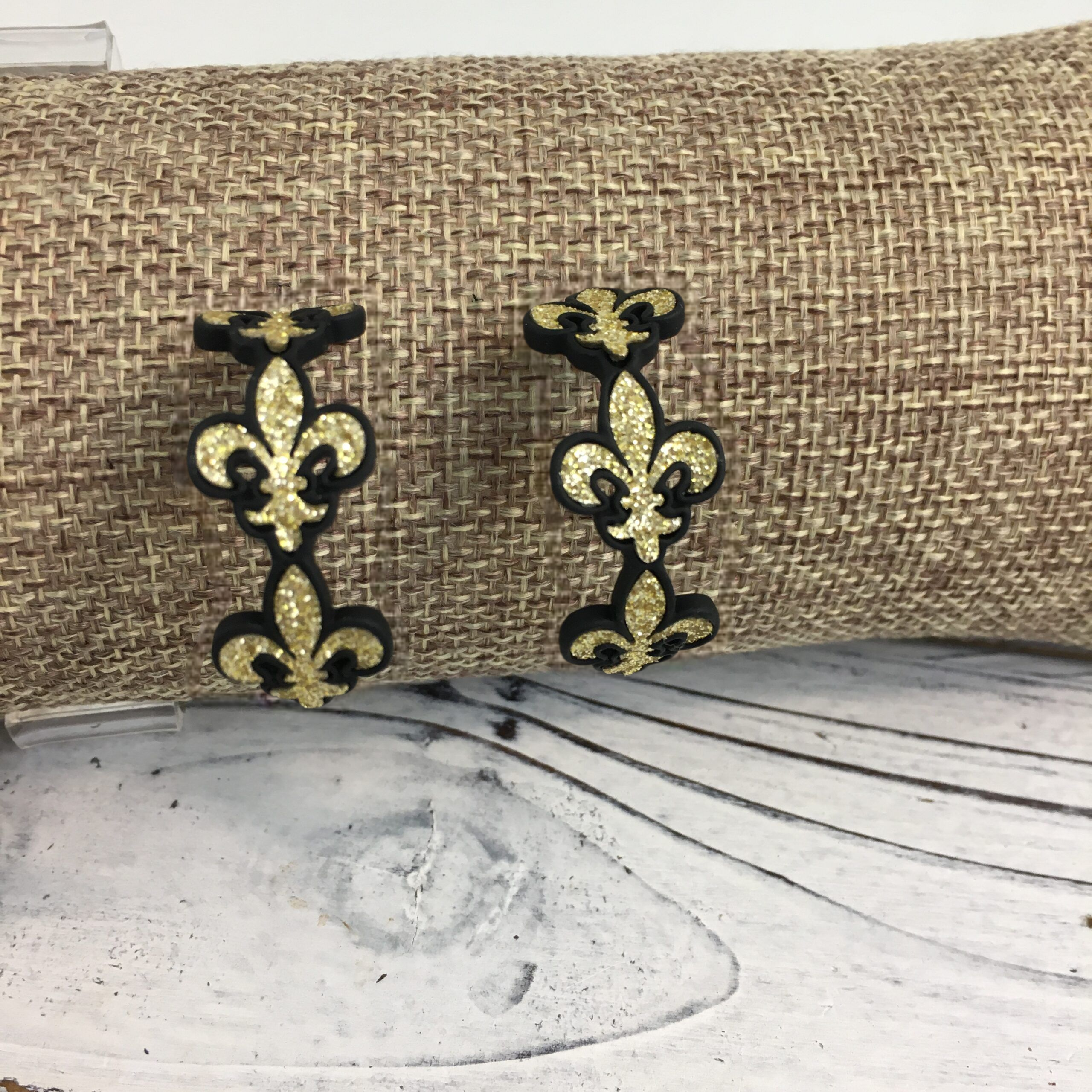 Glittery fleur de lis hoop