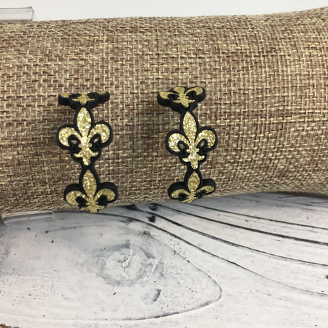 Glittery fleur de lis hoop