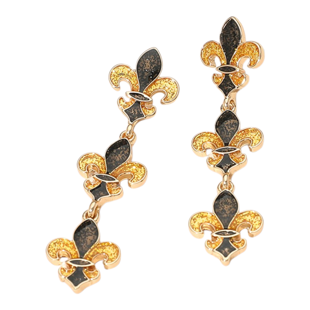 Fleur de lis tri earrings