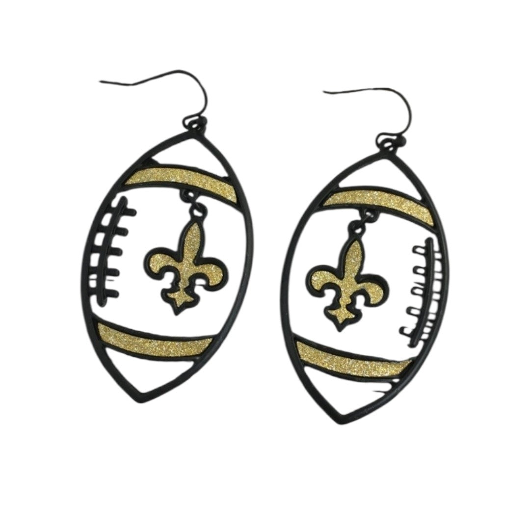 Football metal earrings