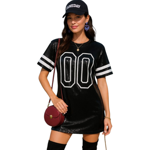 Lightweight black sequin (front only) tunic