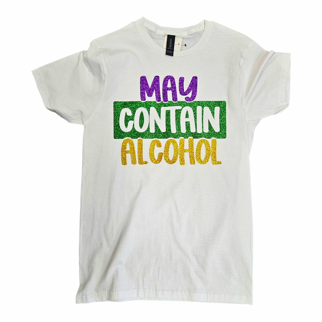 May Contain Alcohol tshirt white