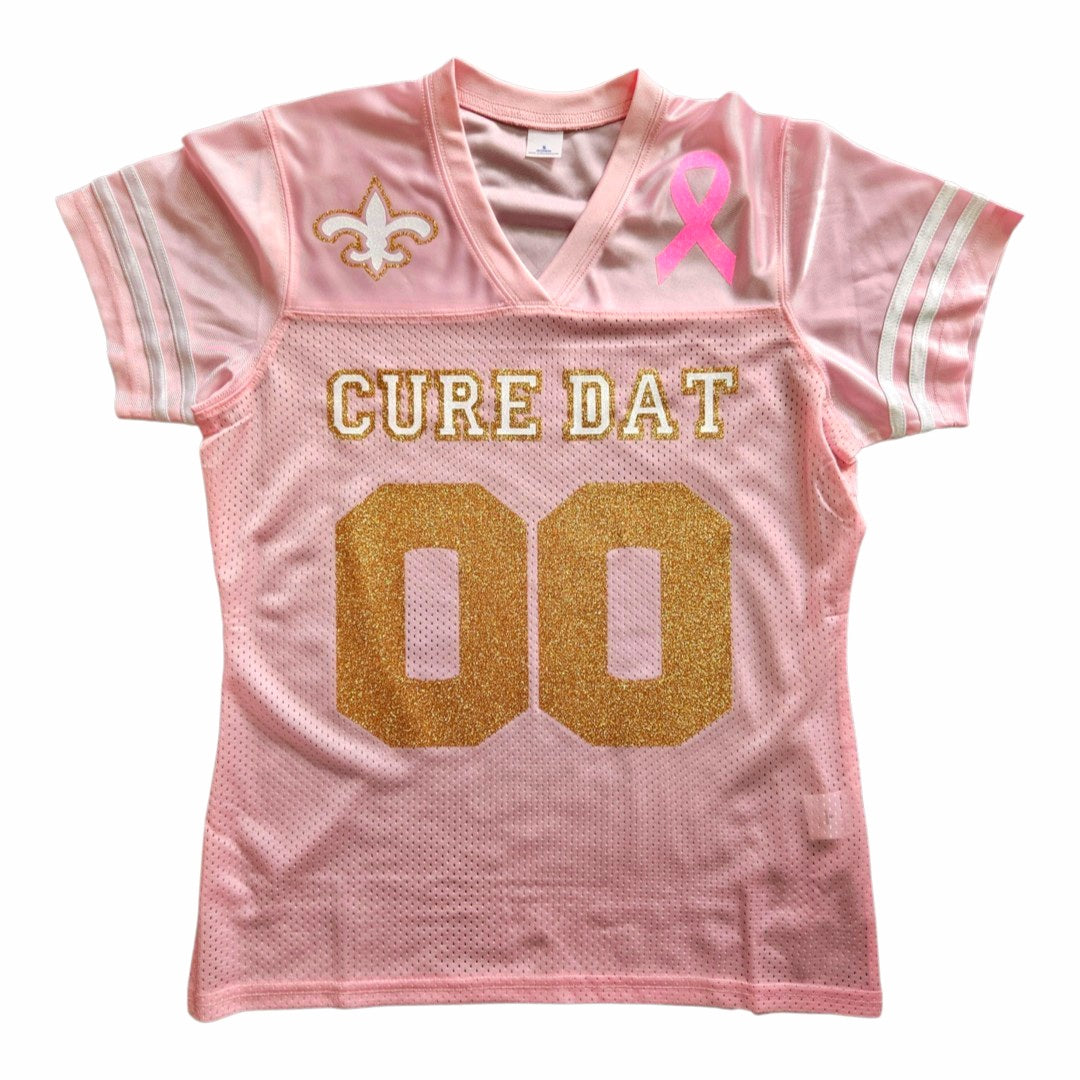 Pink sparkly jersey (see description)