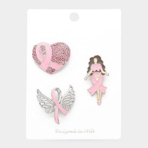 Pink ribbon brooch
