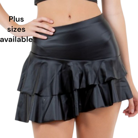 Pleather Tennis skort black