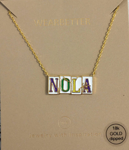 MARDI GRAS Nola tile necklace