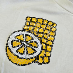 Sequin patch crawfish boil shirt (white)