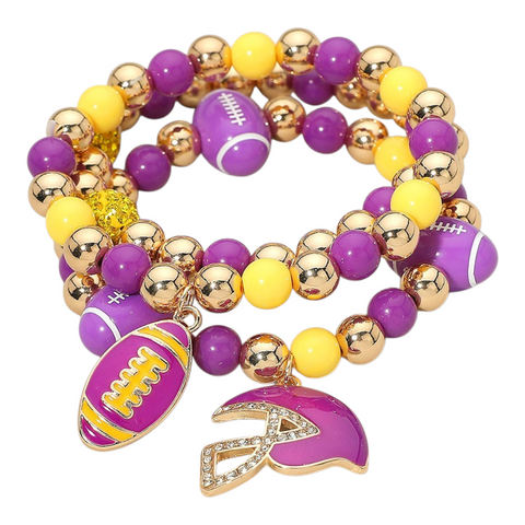 Game day charm bracelet stack