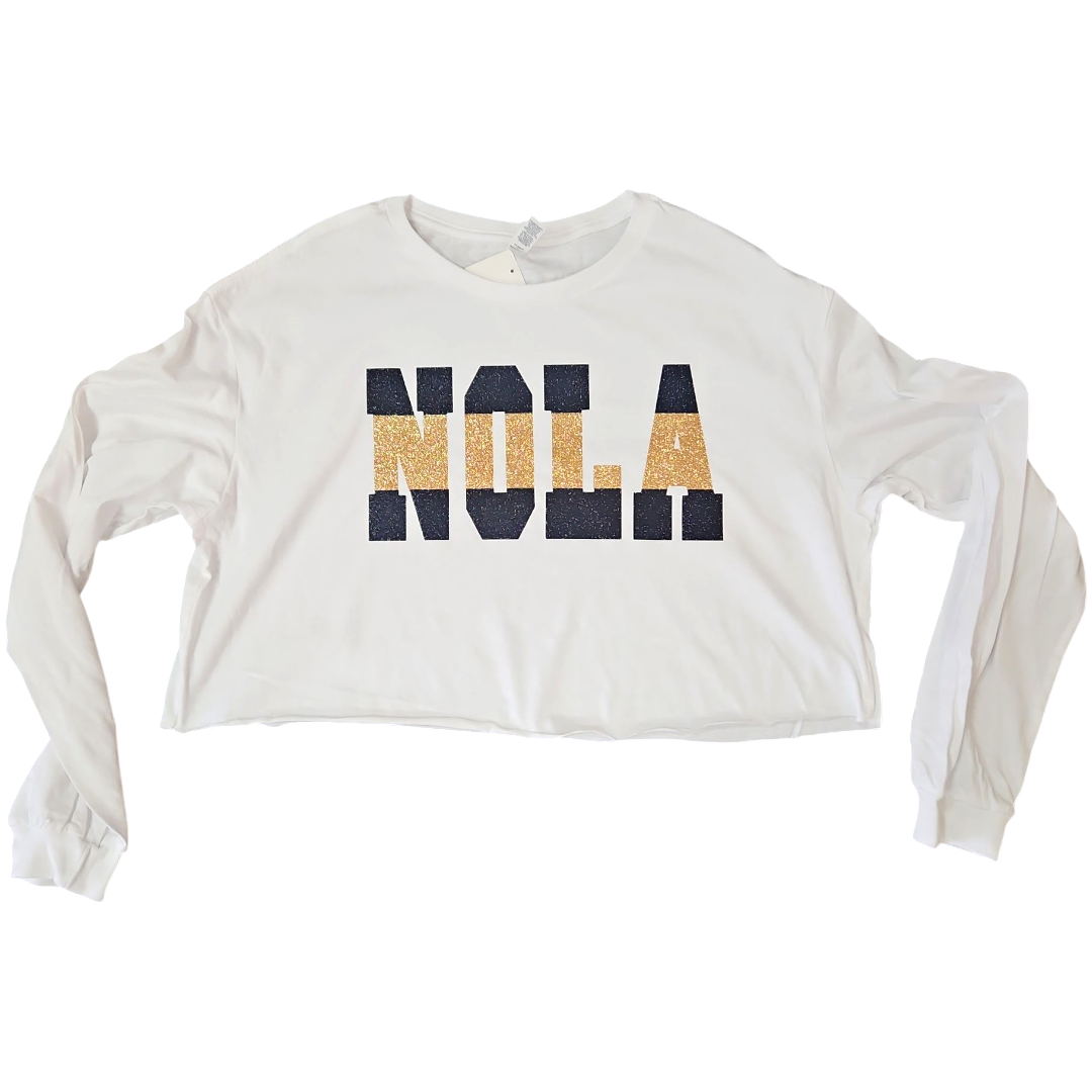 NOLA oversized long sleeve crop top tshirt