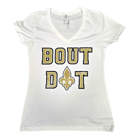 Bout Dat (sparkly) tshirt white