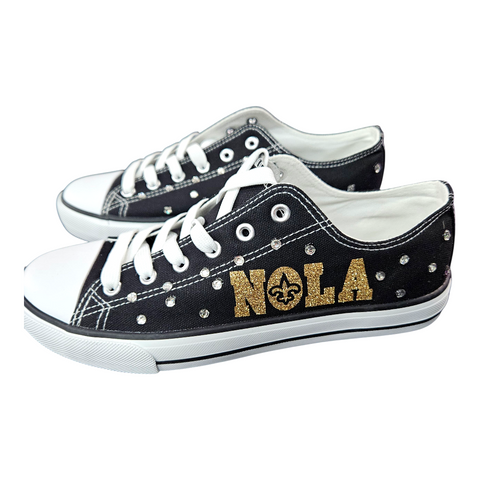 Low top sparkly NOLA tennis shoes