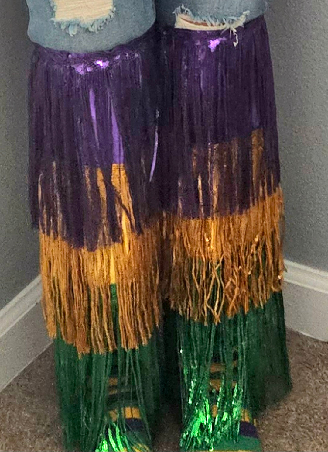 Sequin fringe boot/leg covers