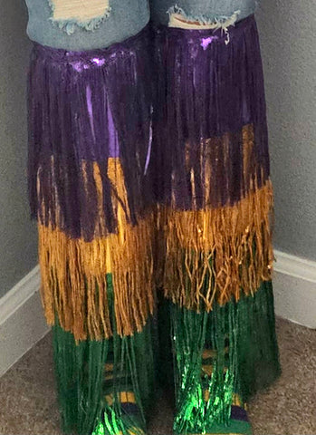 Sequin fringe boot/leg covers