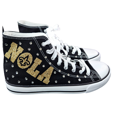 High top sparkly NOLA tennis shoes