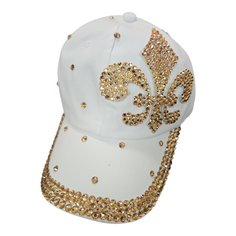 Fleur bling cap white