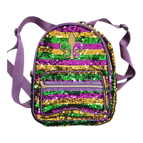 *Sequin* fleur Mardi Gras backpack
