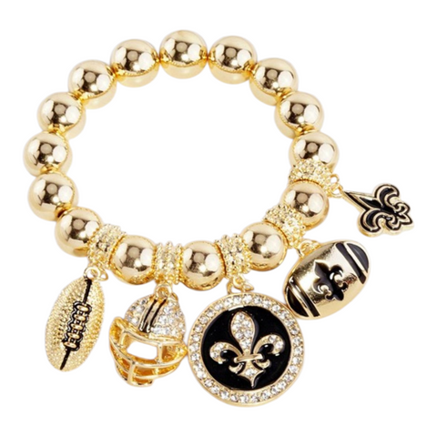 New 2 style gold fleur charm bracelet