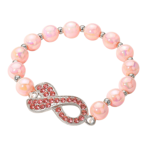 Pink ribbon bracelet *silvertone*